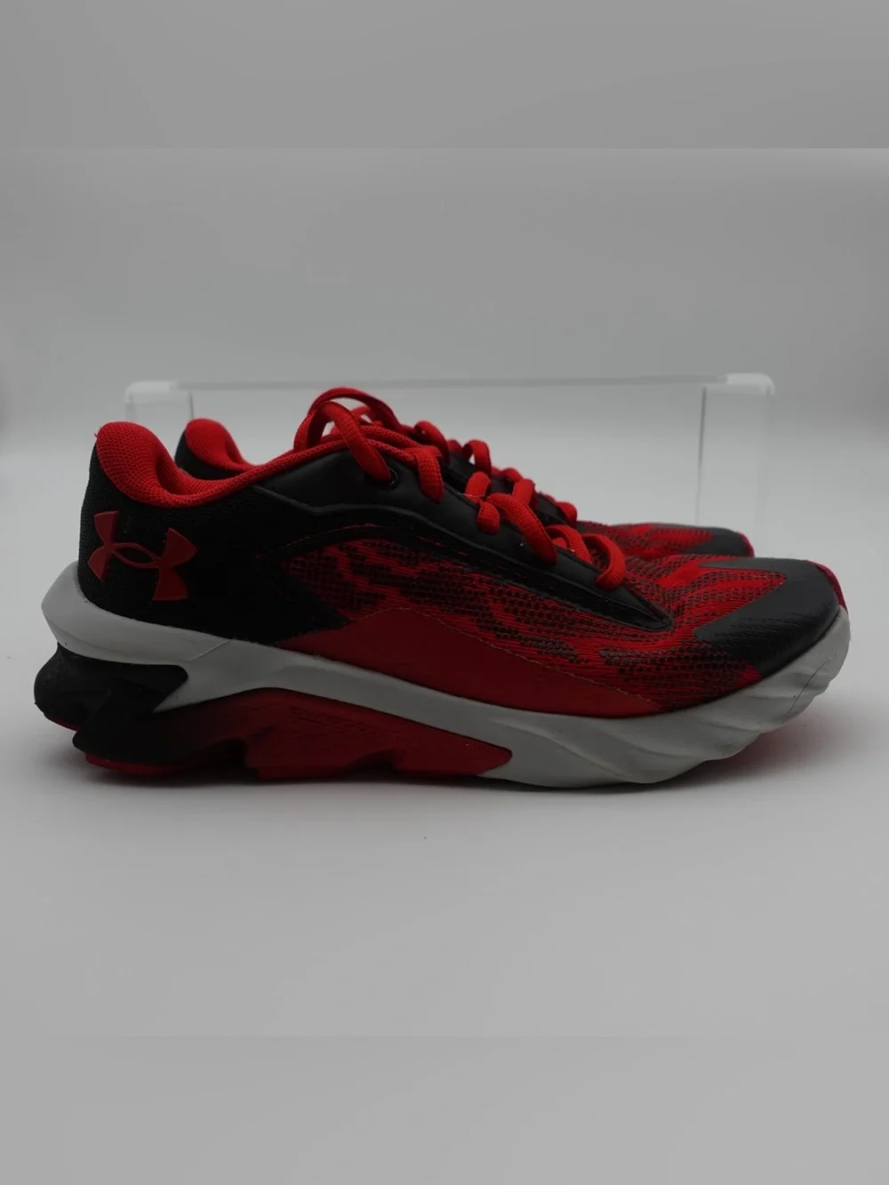Under Armour Kids Charged Scramjet 4 Boy Size 4 Y Shoes Red Running Athletic